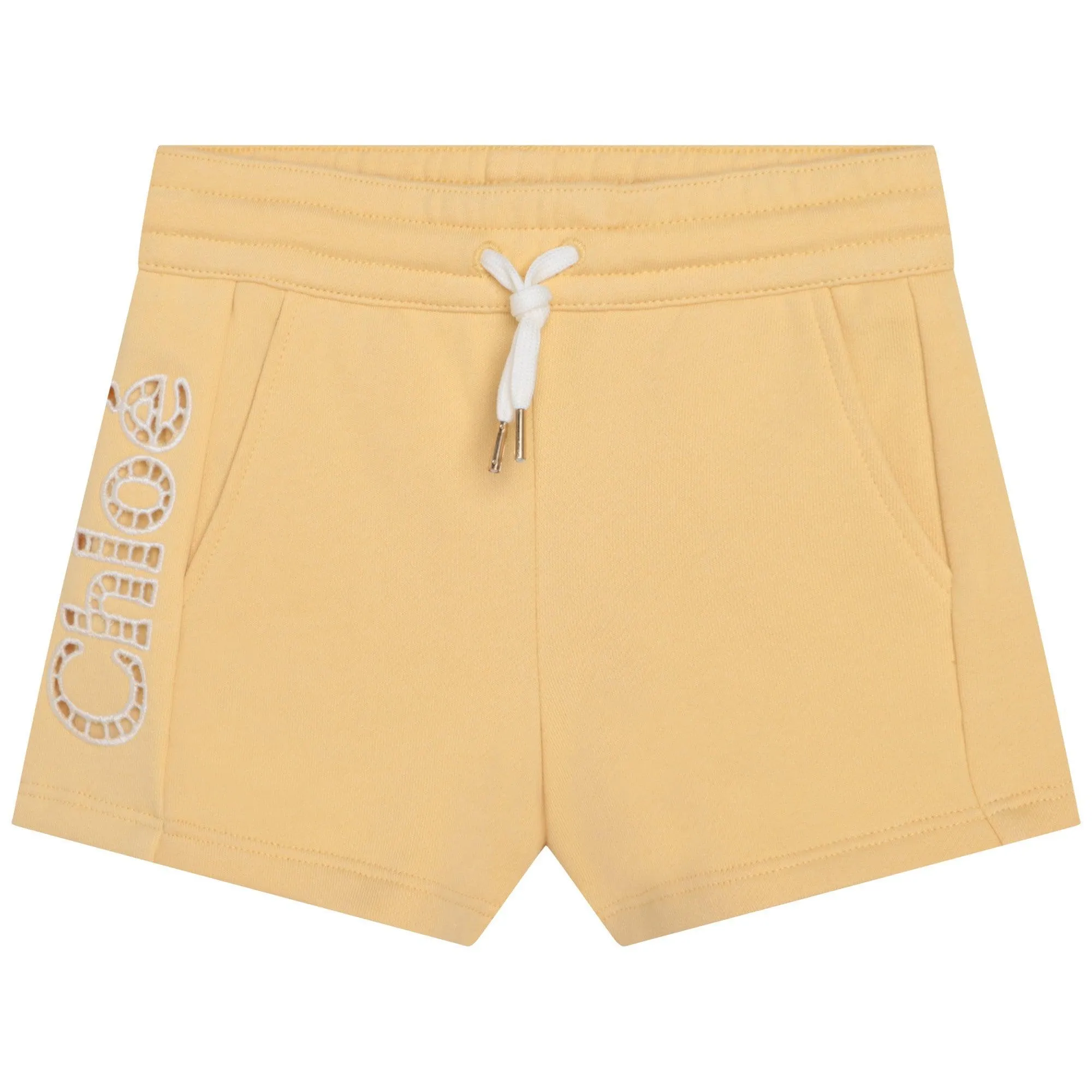 Girls Yellow Logo Shorts
