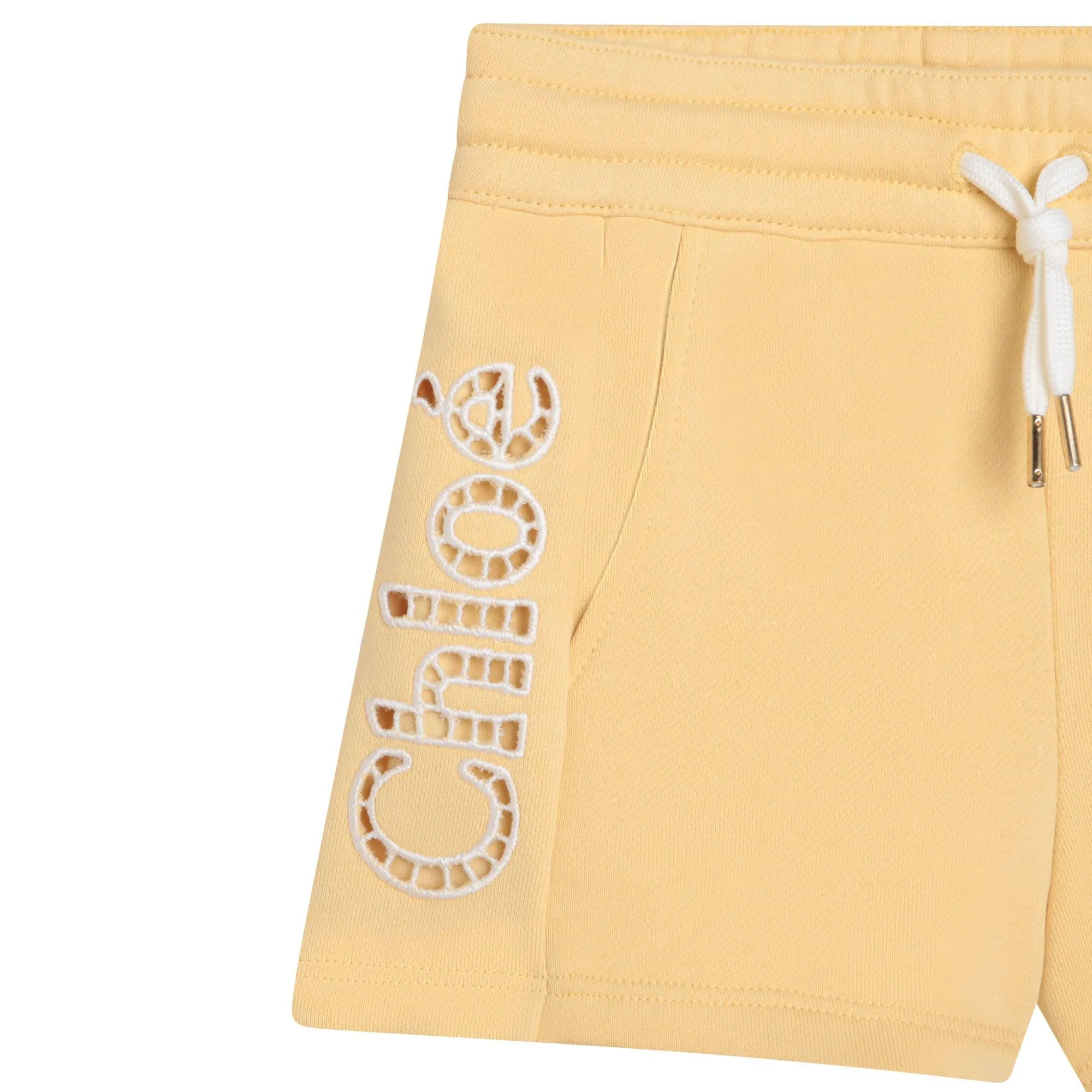 Girls Yellow Logo Shorts
