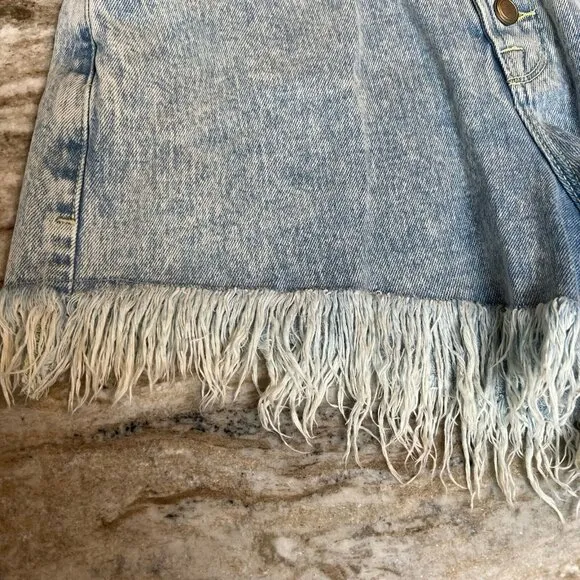 Good American Shorts Womens Size 4/27 NWOT button fly high rise frayed hem jean