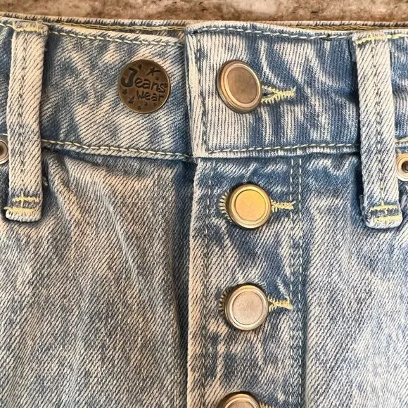 Good American Shorts Womens Size 4/27 NWOT button fly high rise frayed hem jean