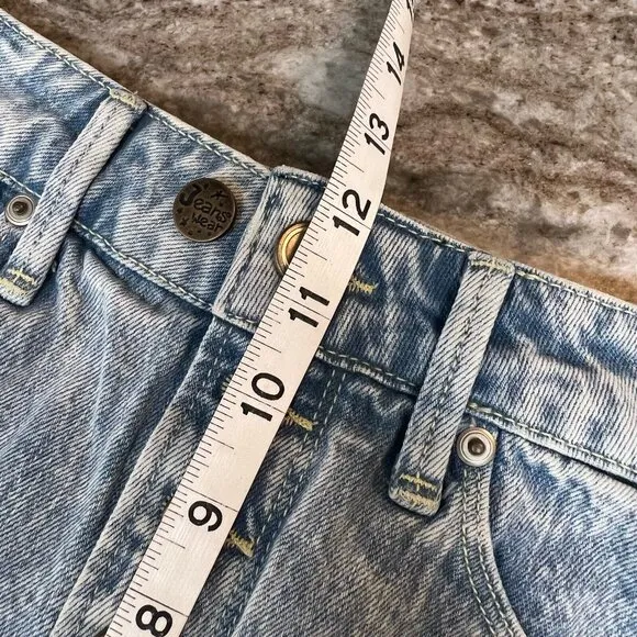 Good American Shorts Womens Size 4/27 NWOT button fly high rise frayed hem jean