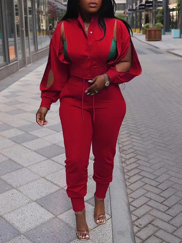 Gorgeousladie Zip Bomber Jacket & Jogger Pants Set
