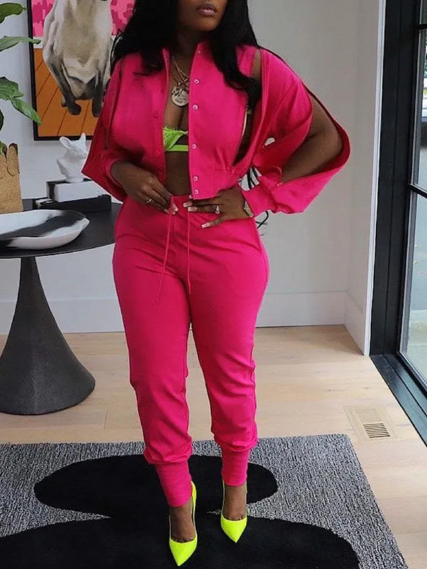 Gorgeousladie Zip Bomber Jacket & Jogger Pants Set