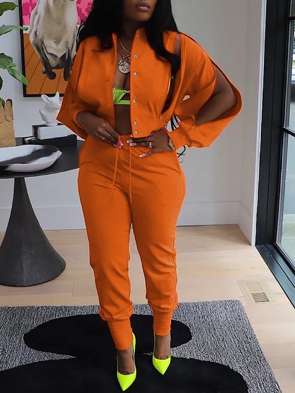 Gorgeousladie Zip Bomber Jacket & Jogger Pants Set