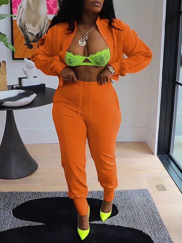 Gorgeousladie Zip Bomber Jacket & Jogger Pants Set