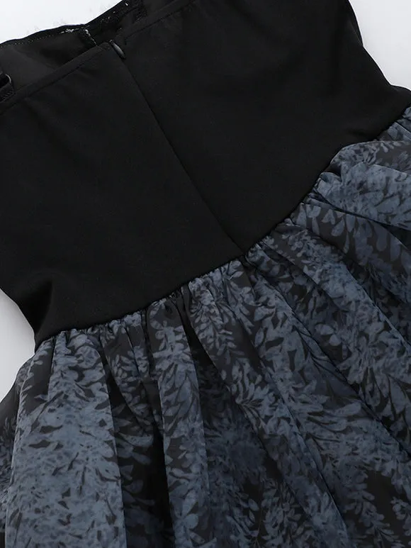 Gothic Lolita Dresses Lace Up Ruffles Black Black