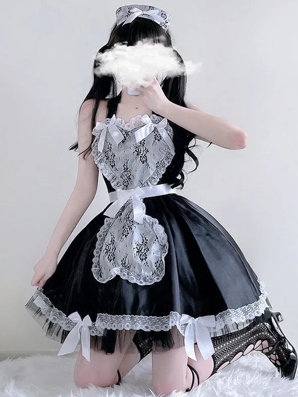 Gothic Lolita Dresses Ruffles Lace Black