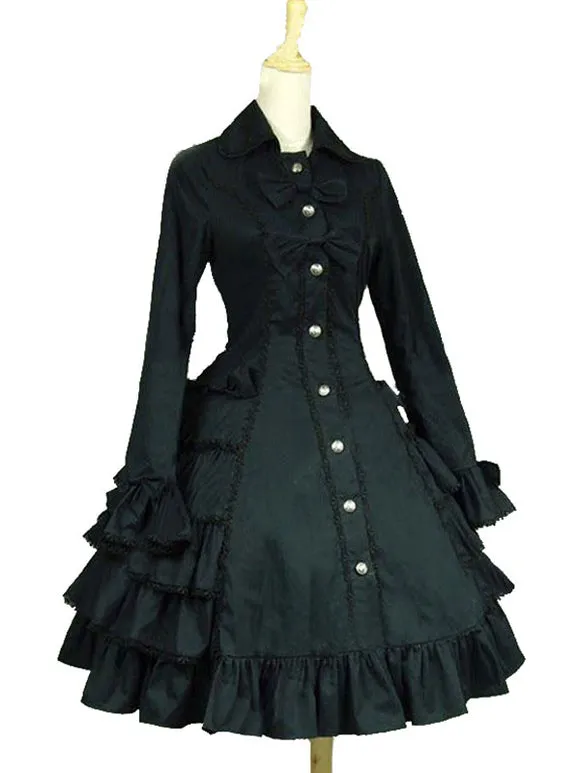Gothic Lolita Dresses Ruffles Bows Black