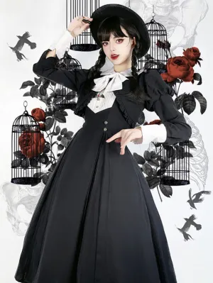 Gothic Lolita Dresses Ruffles Pleated Black