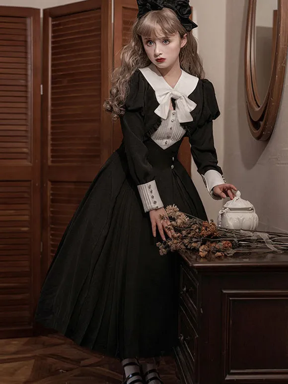 Gothic Lolita Dresses Ruffles Pleated Black