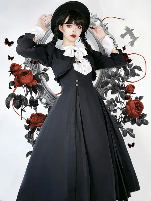 Gothic Lolita Dresses Ruffles Pleated Black