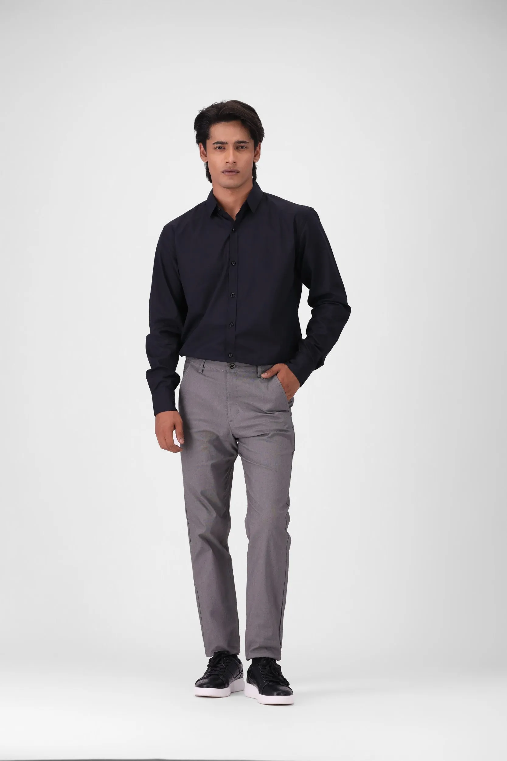 Grey Tappered Chino