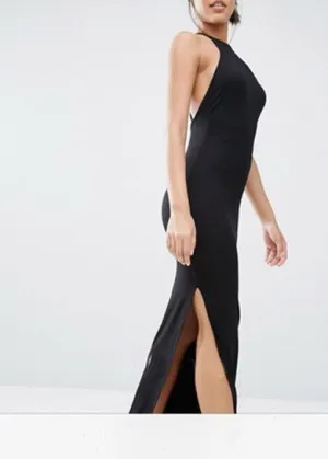 halterneck long dress