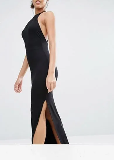halterneck long dress