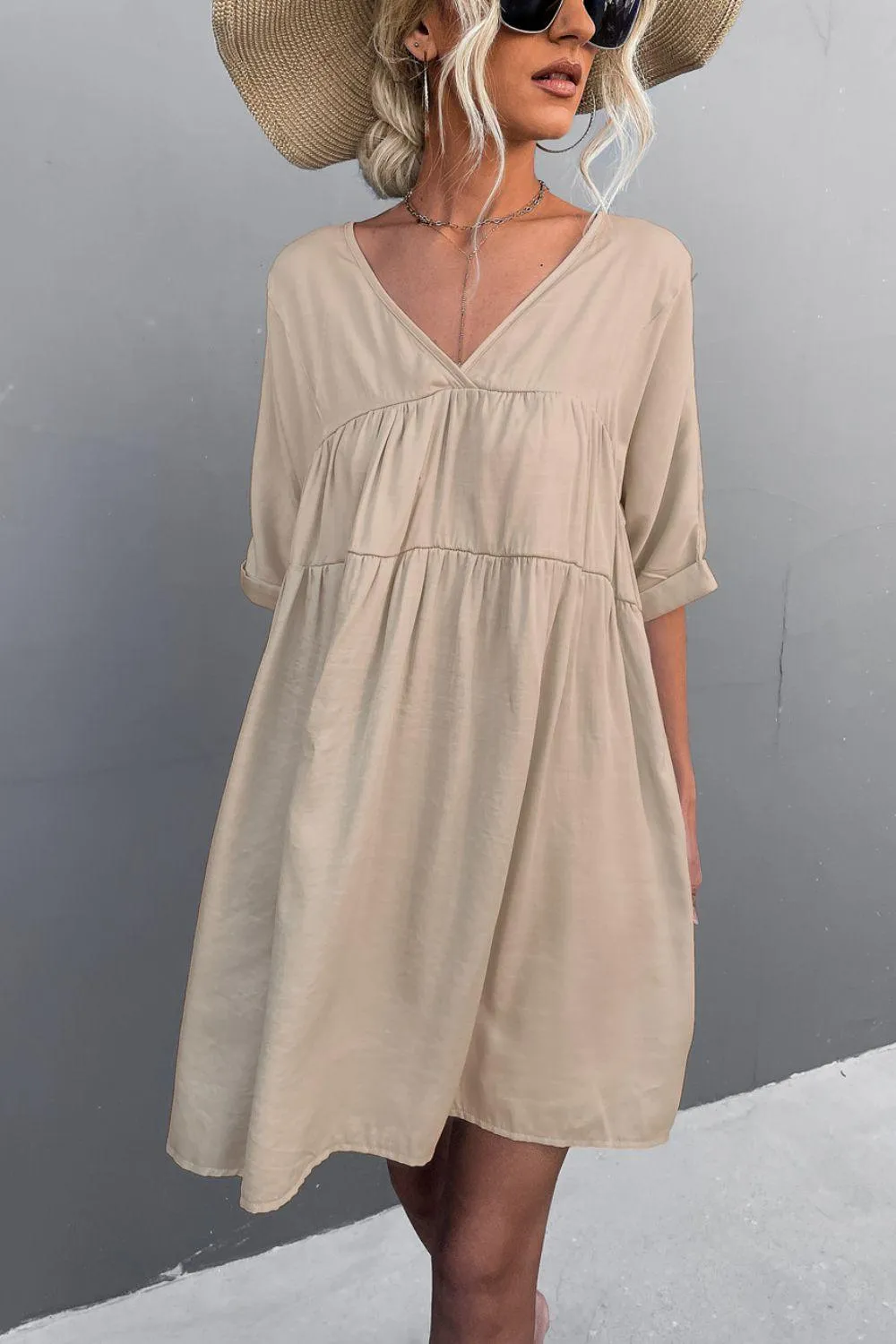 Hazel Blues® | Tie Back Pocket Mini Dress