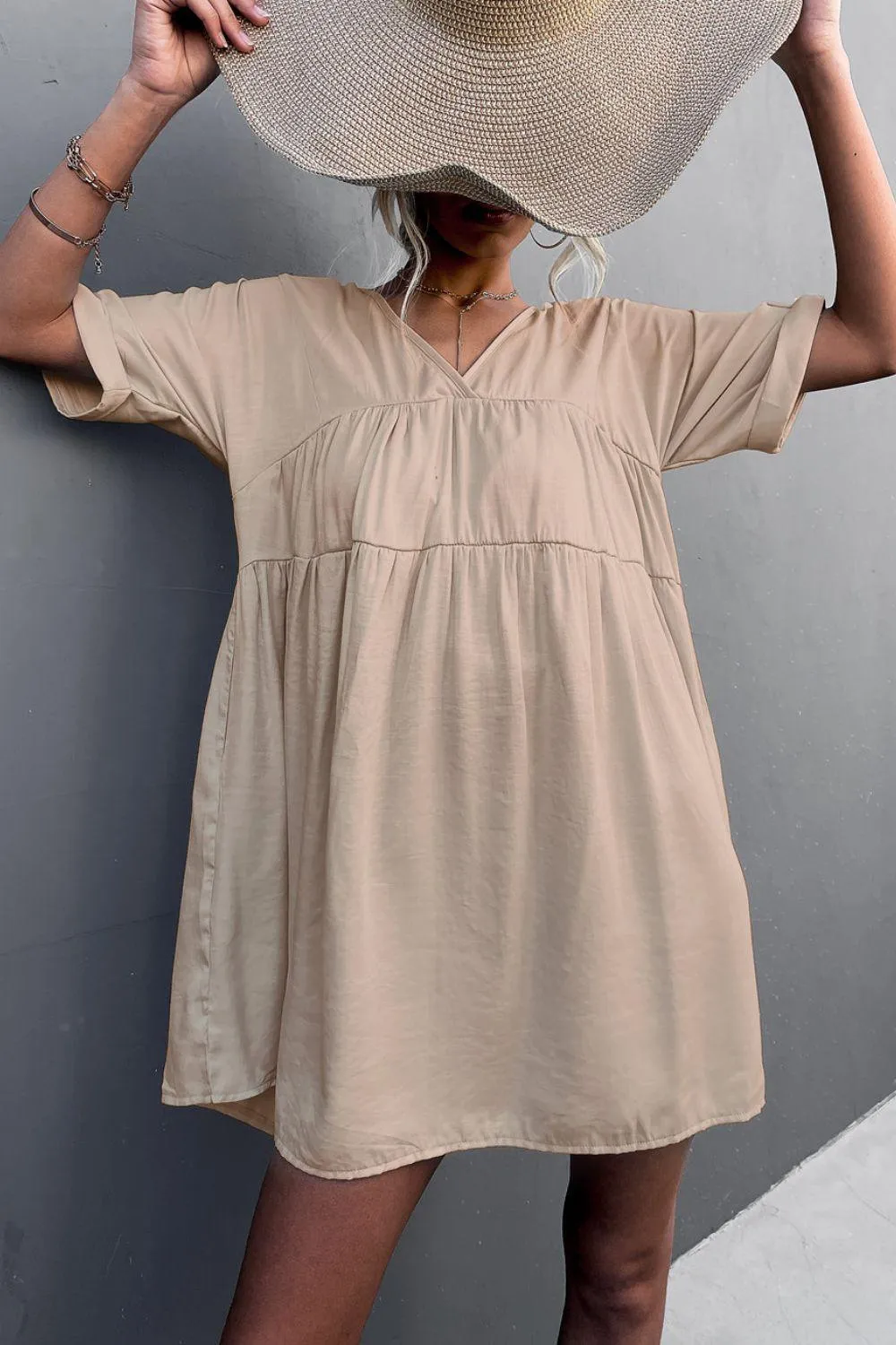 Hazel Blues® | Tie Back Pocket Mini Dress