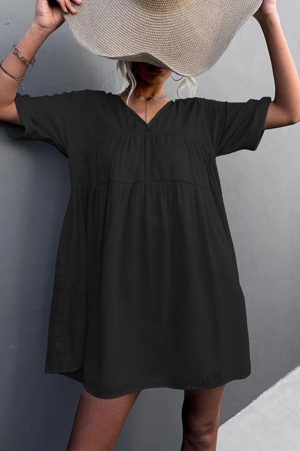 Hazel Blues® | Tie Back Pocket Mini Dress