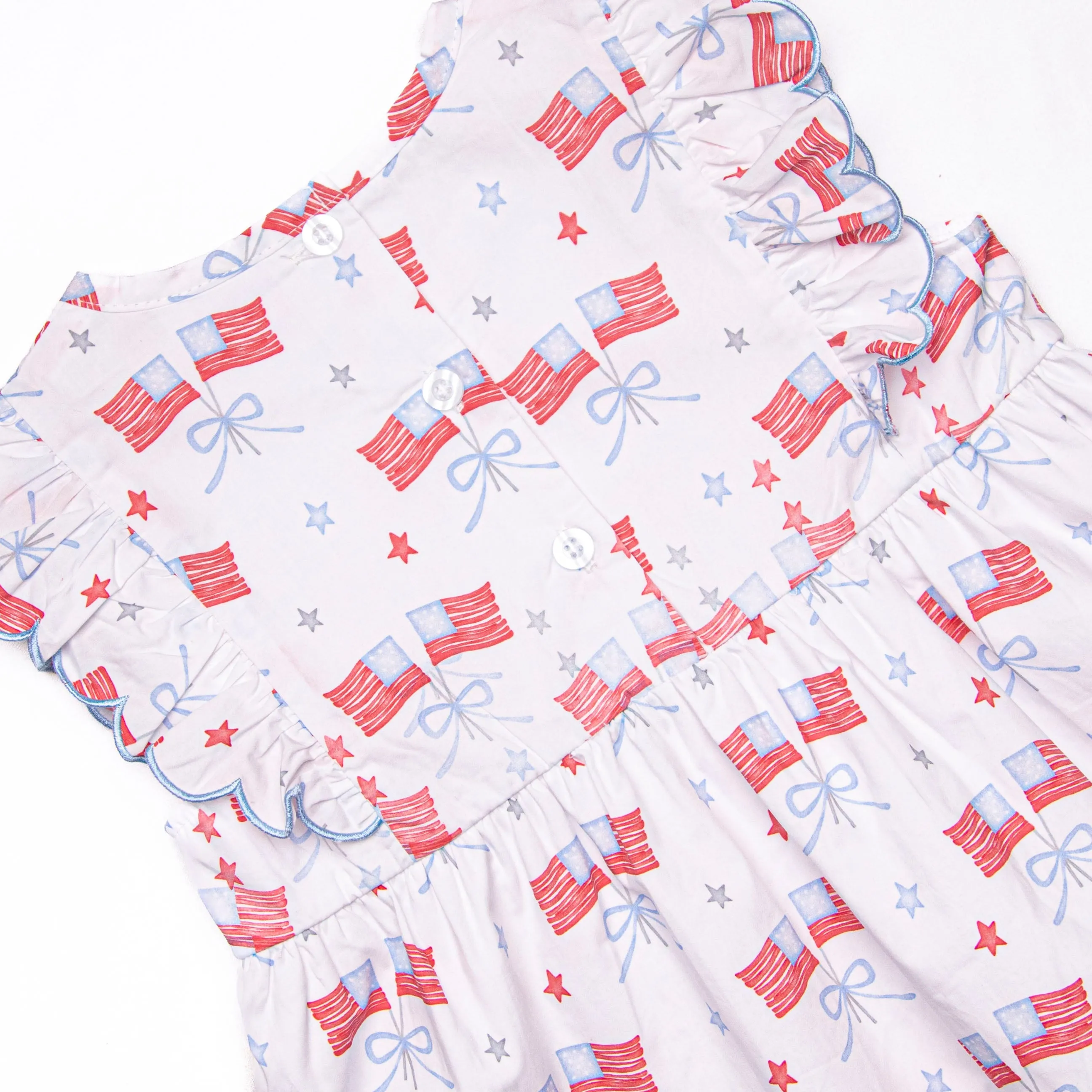 Home of the Brave Ruffle Short Set, Blue