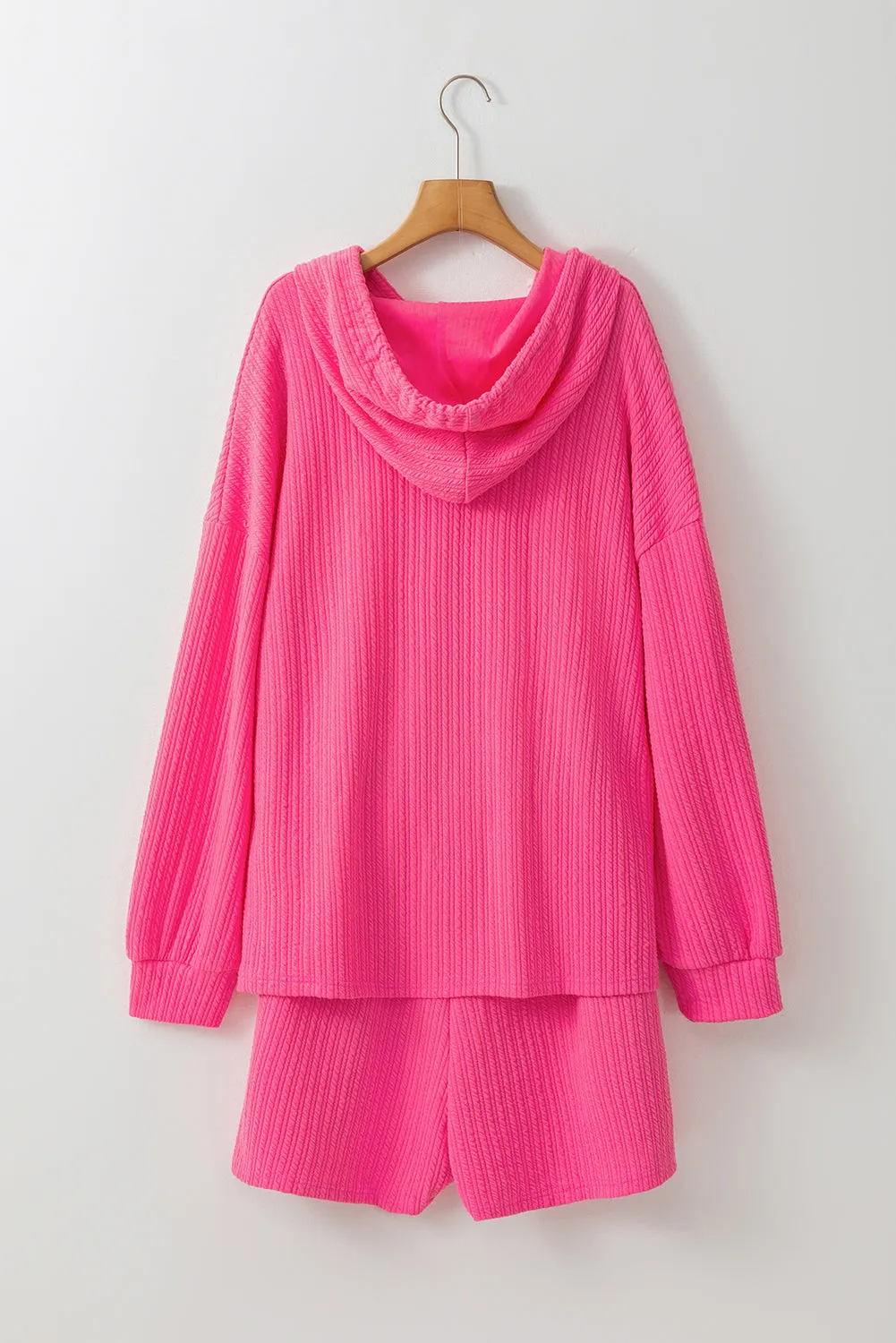 Hoodie and Shorts Plus Size Two Piece Set