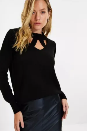 I M Watching You Black Full Sleeve Top
