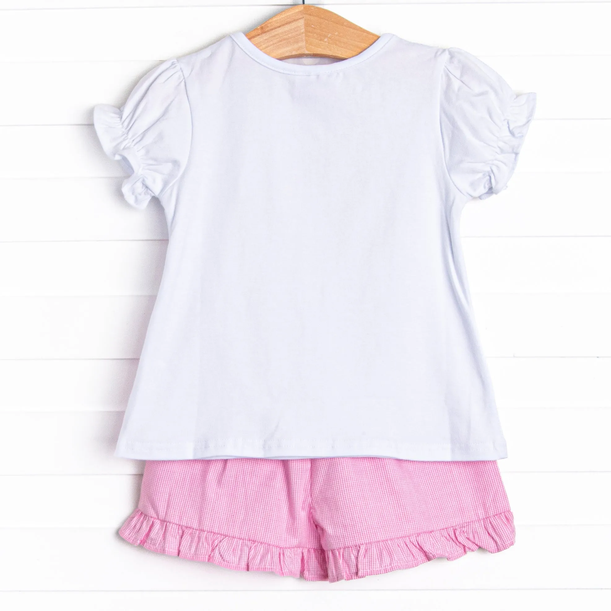 In the Wild Applique Ruffle Short Set, Pink