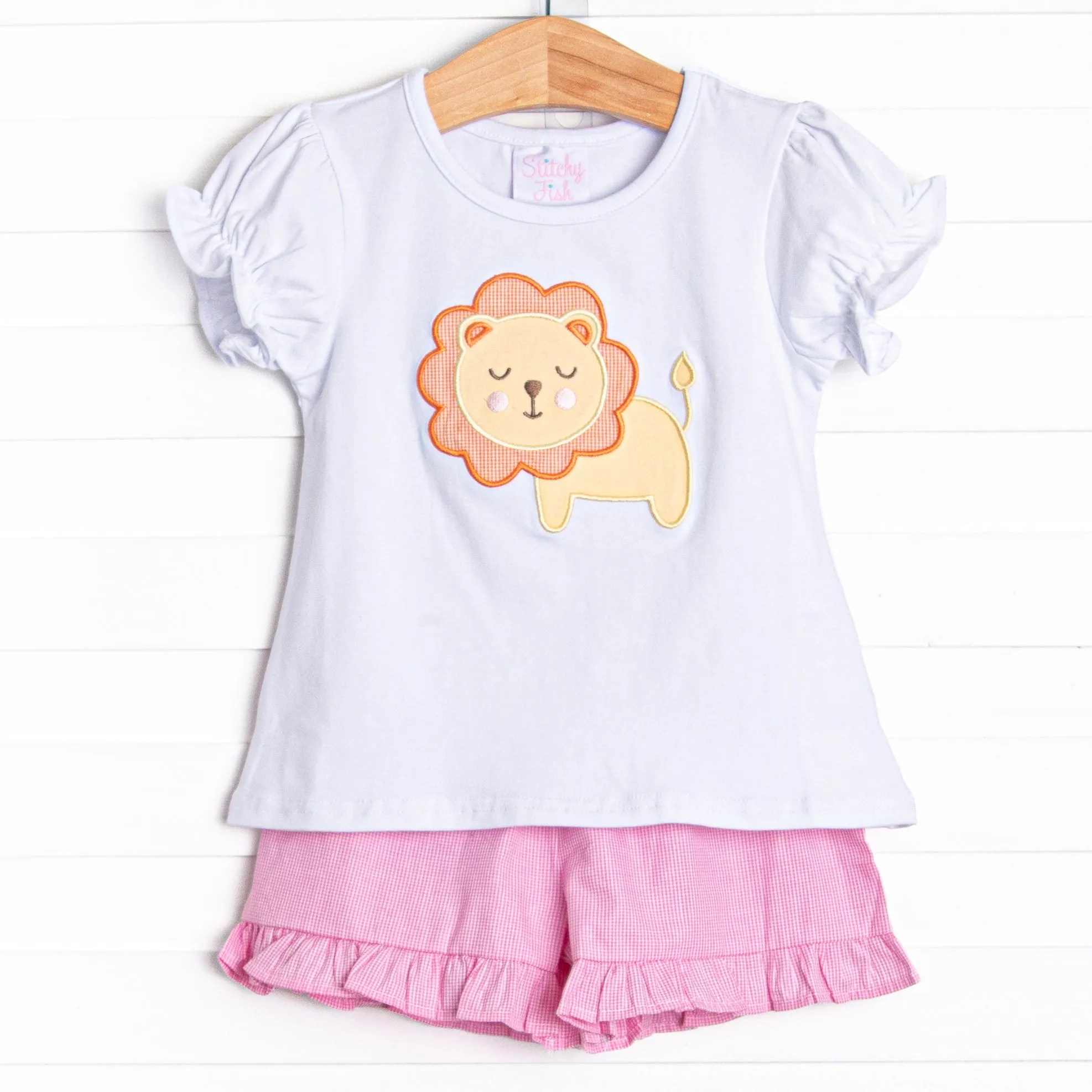 In the Wild Applique Ruffle Short Set, Pink