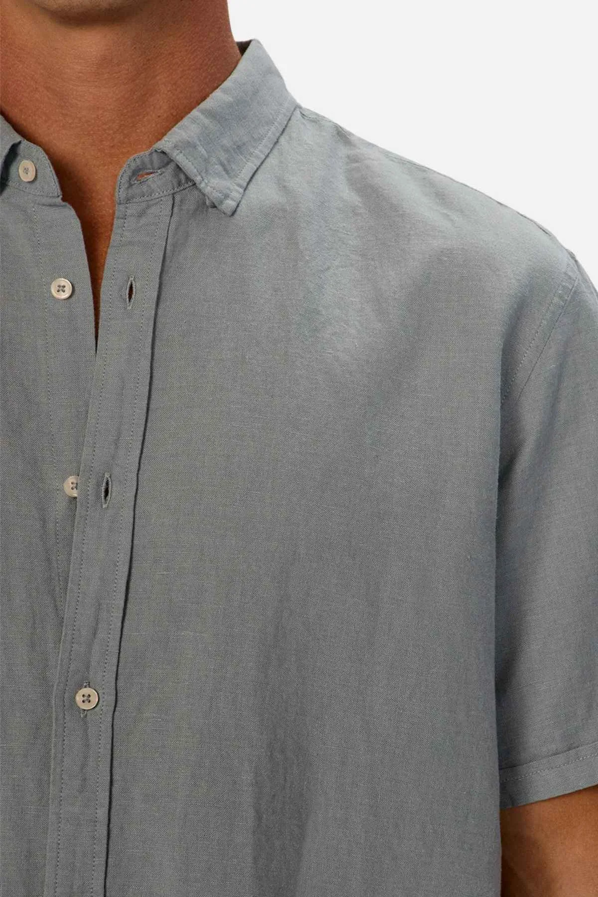 Industrie The Tennyson Linen Blend Short Sleeve Shirt
