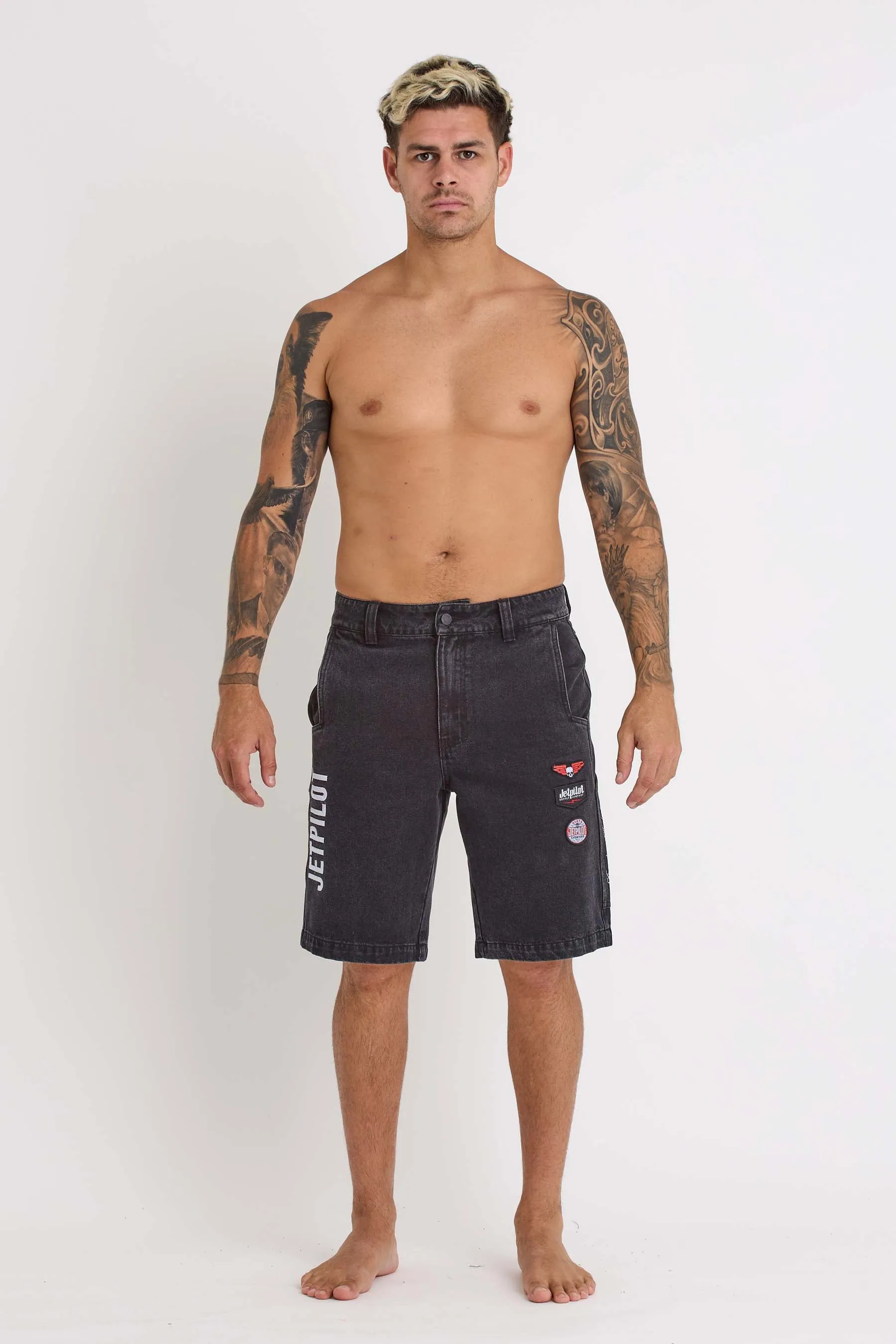 Jetpilot Denim Carpenter Short - Black