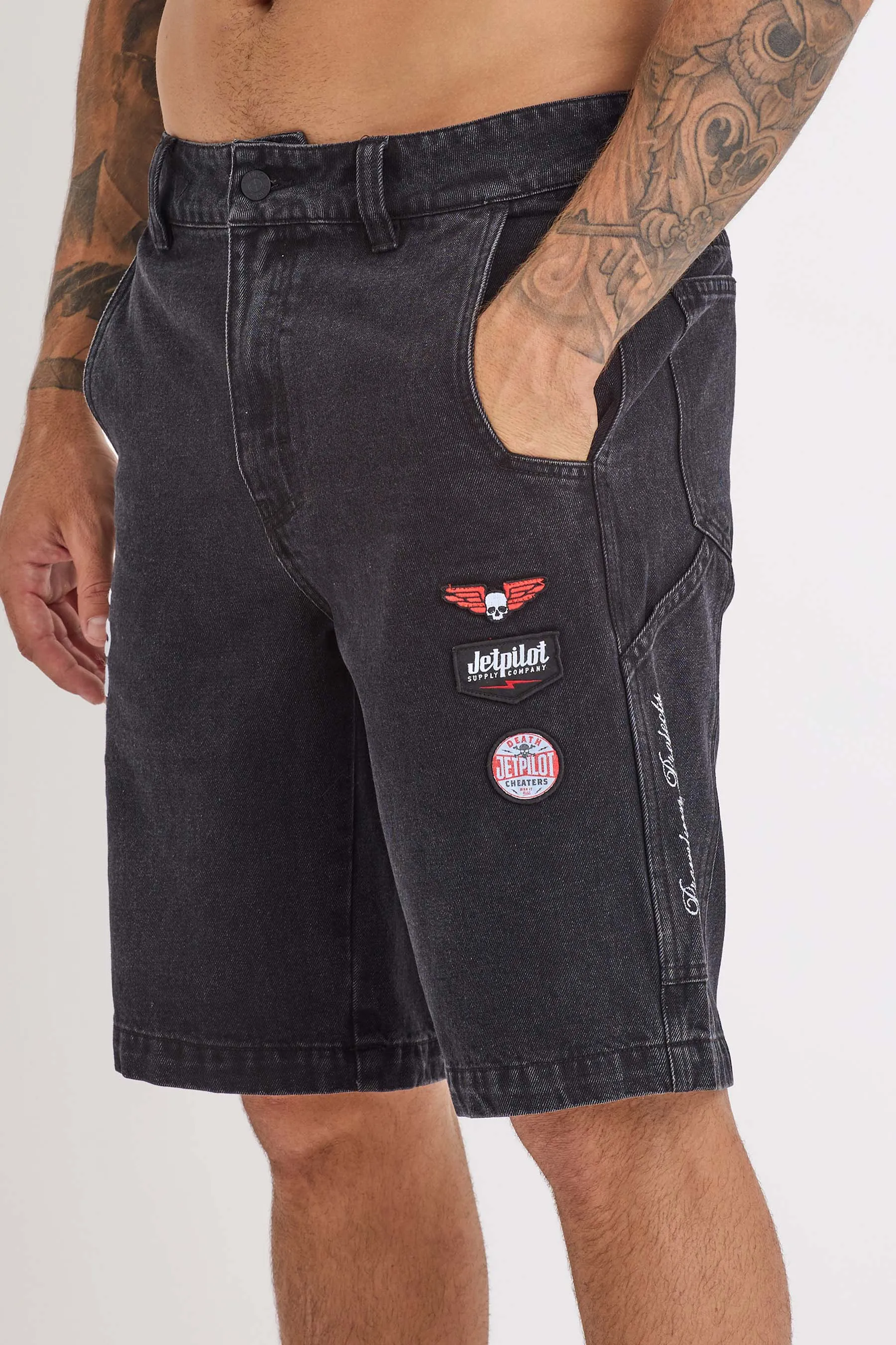 Jetpilot Denim Carpenter Short - Black