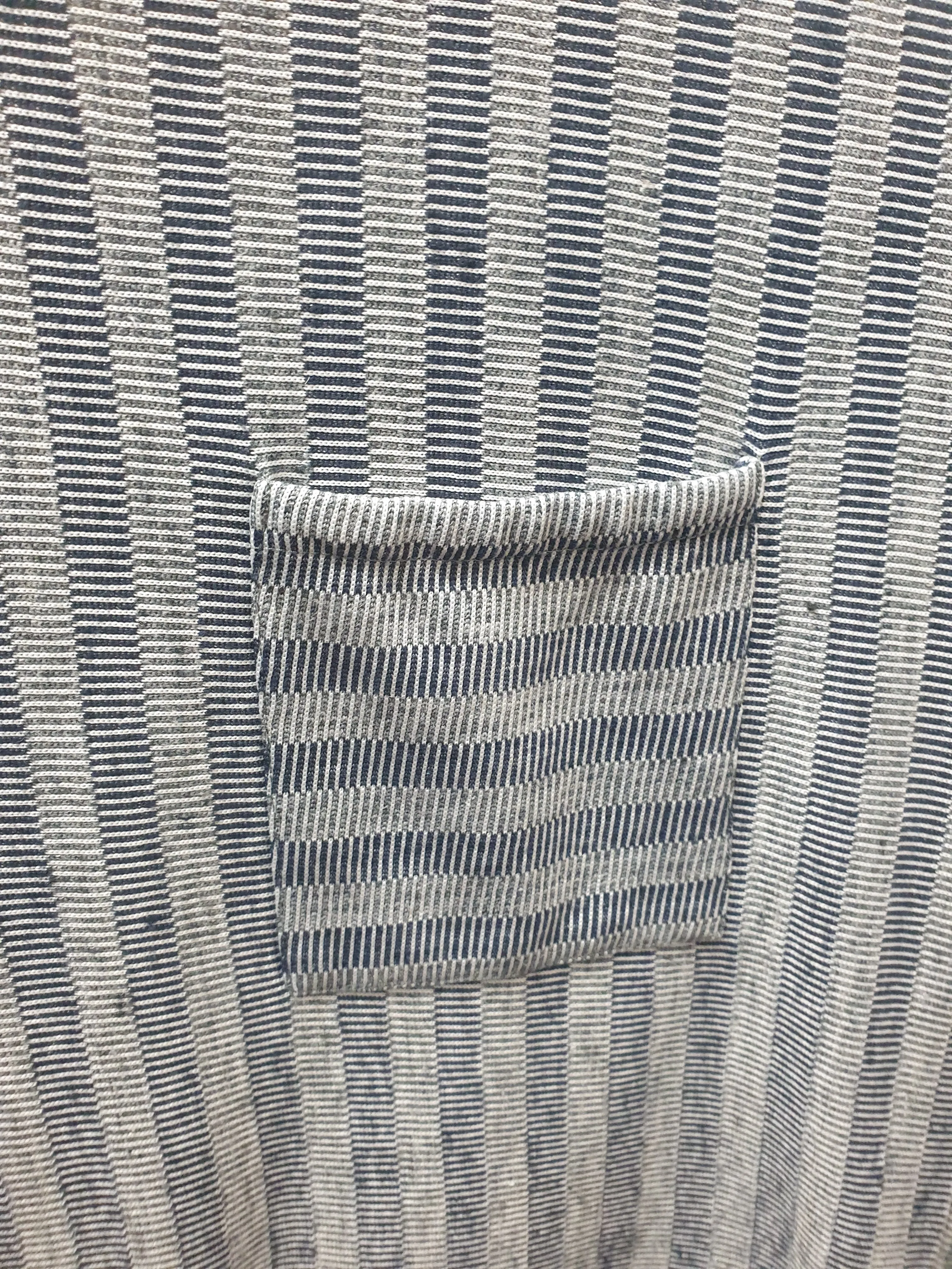 Jigsaw grey and blue striped linen mix top size XS, fits 6 and 8