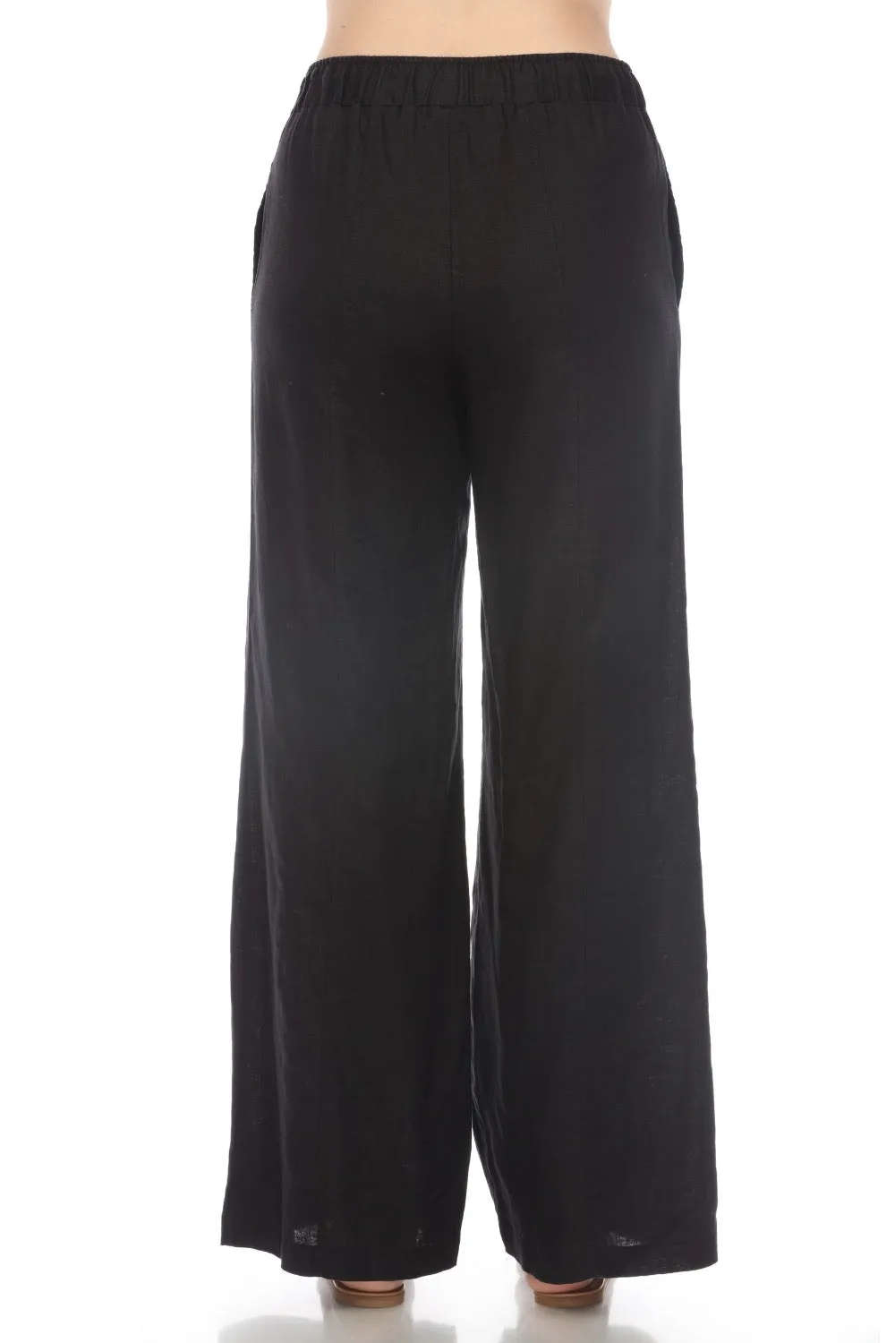 Johnny Was JWLA Faye Seamed Linen Embroidered Wide Leg Pants J69124 *