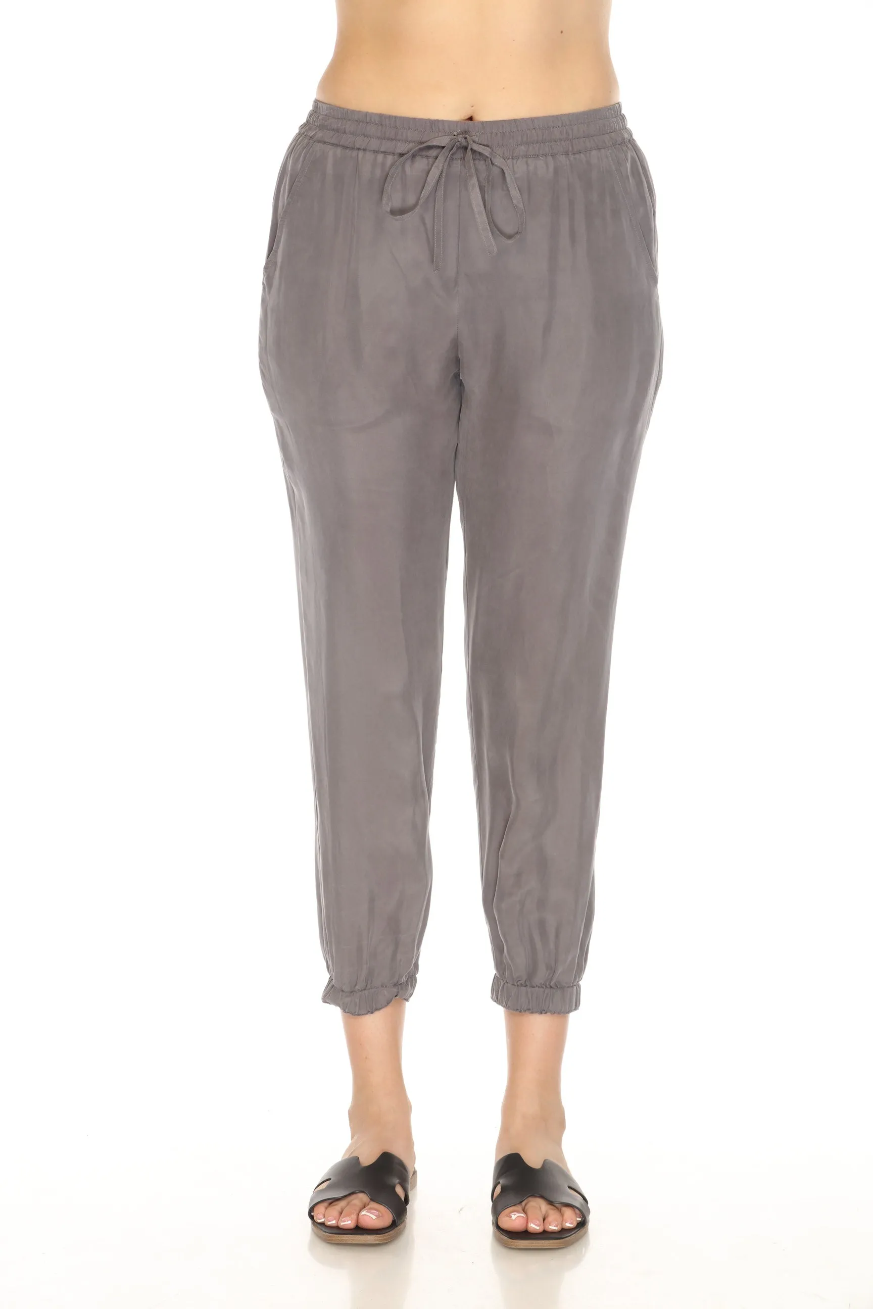Johnny Was Pete & Greta Grey Cropped Jogger Pants P66019