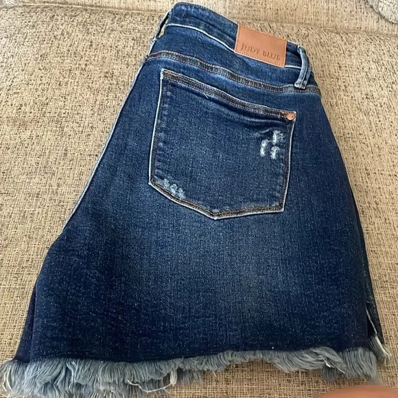 Judy Blue Denim Raw Hem Blue Jean Denim Shorts 1X
