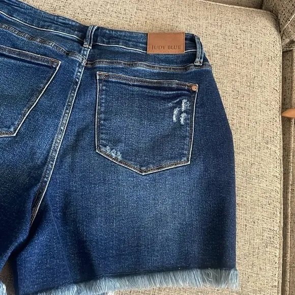 Judy Blue Denim Raw Hem Blue Jean Denim Shorts 1X