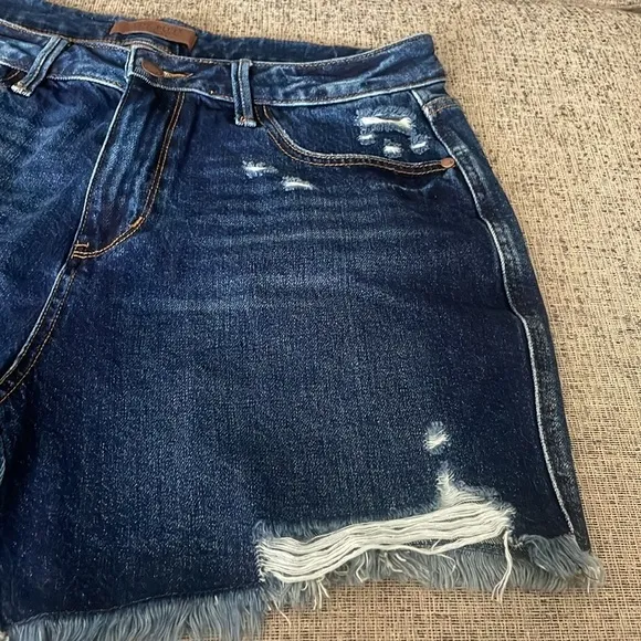 Judy Blue Denim Raw Hem Blue Jean Denim Shorts 1X