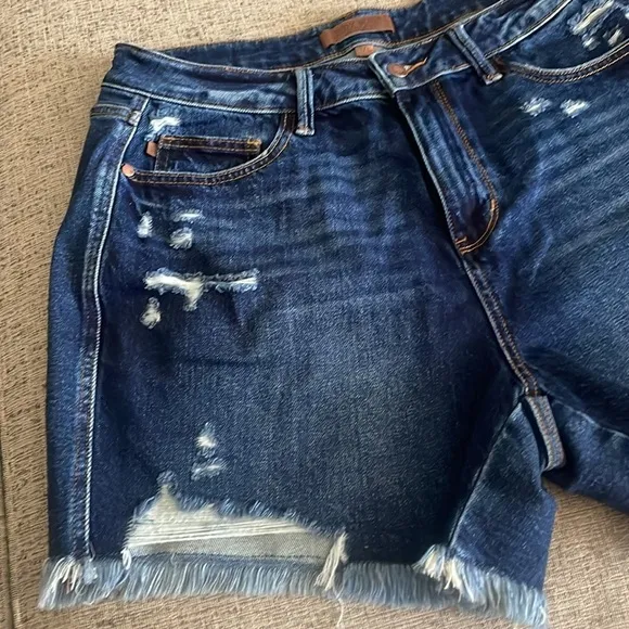 Judy Blue Denim Raw Hem Blue Jean Denim Shorts 1X