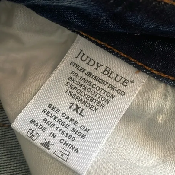 Judy Blue Denim Raw Hem Blue Jean Denim Shorts 1X