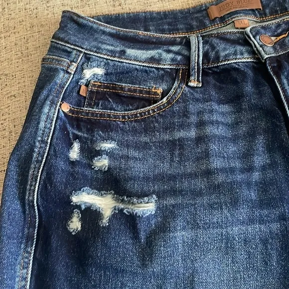 Judy Blue Denim Raw Hem Blue Jean Denim Shorts 1X