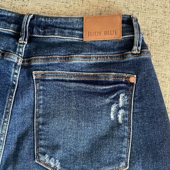 Judy Blue Denim Raw Hem Blue Jean Denim Shorts 1X