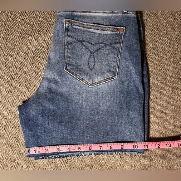 Judy Blue Large denim shorts hi waist raw hem lite wash JB15276 LT NWT