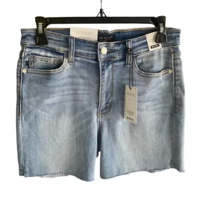 Judy Blue Mid Rise Cut Off Hem Jean Shorts Blue Denim Womens Size Medium NWT New