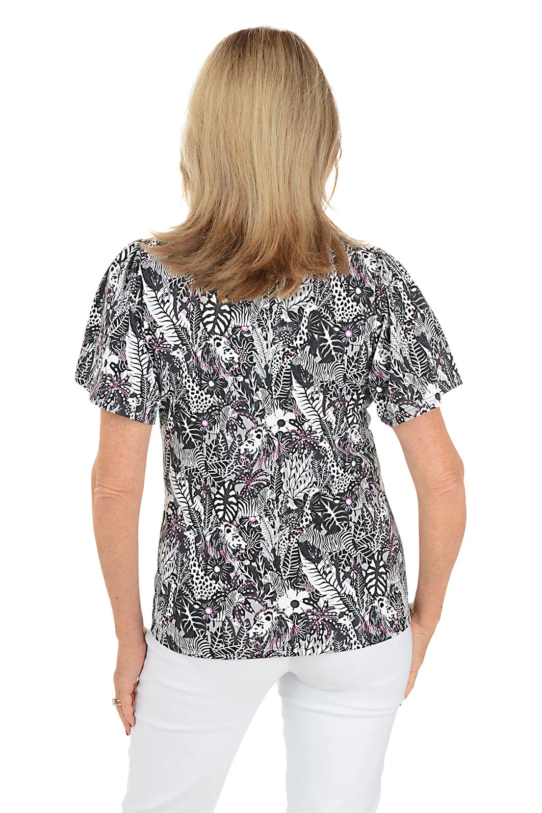 Jungle Safari UPF50  Flutter Sleeve Top