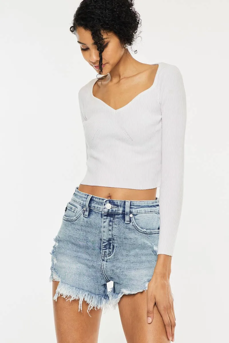 KanCan Hollie High Rise Fray Shorts