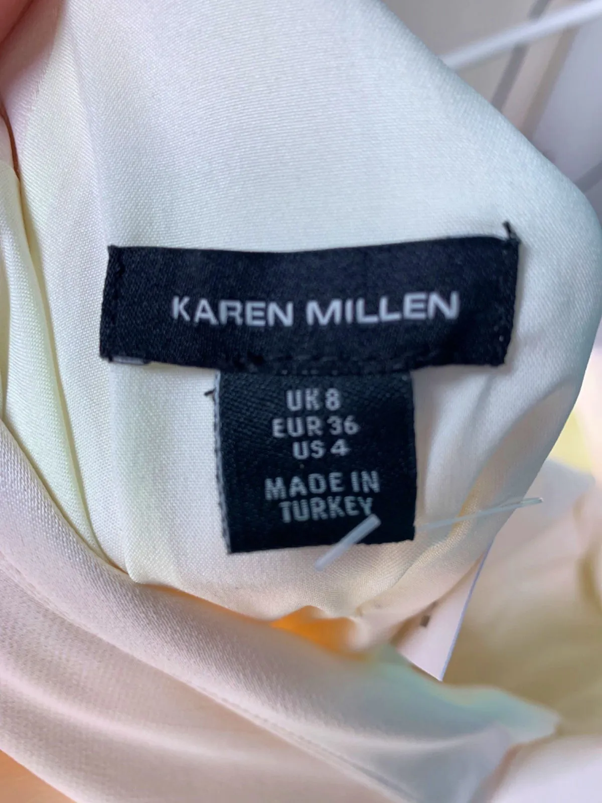 Karen Millen Ivory Sleeveless Bow Detail Shift Dress UK 8