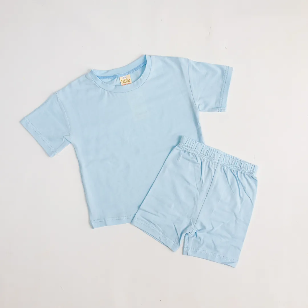 Kids Tales Children's Cycling Shorts Set -  Baby Blue