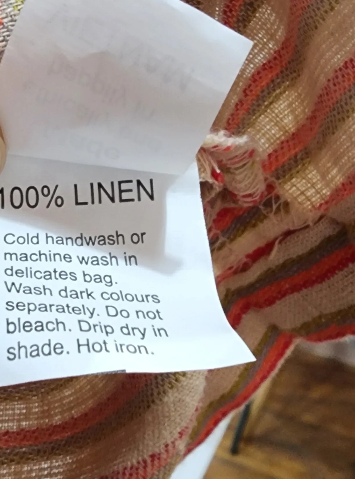 Kindling striped linen top size 12