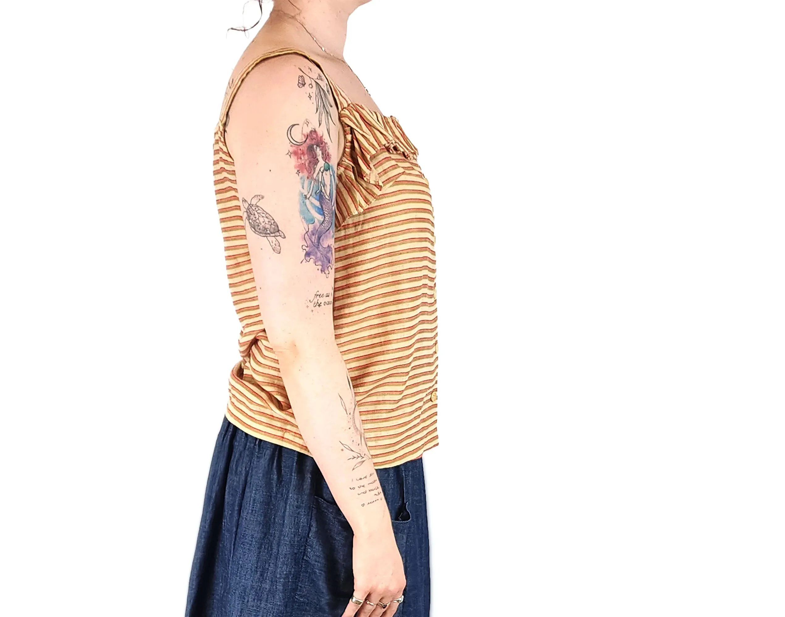 Kindling striped linen top size 12