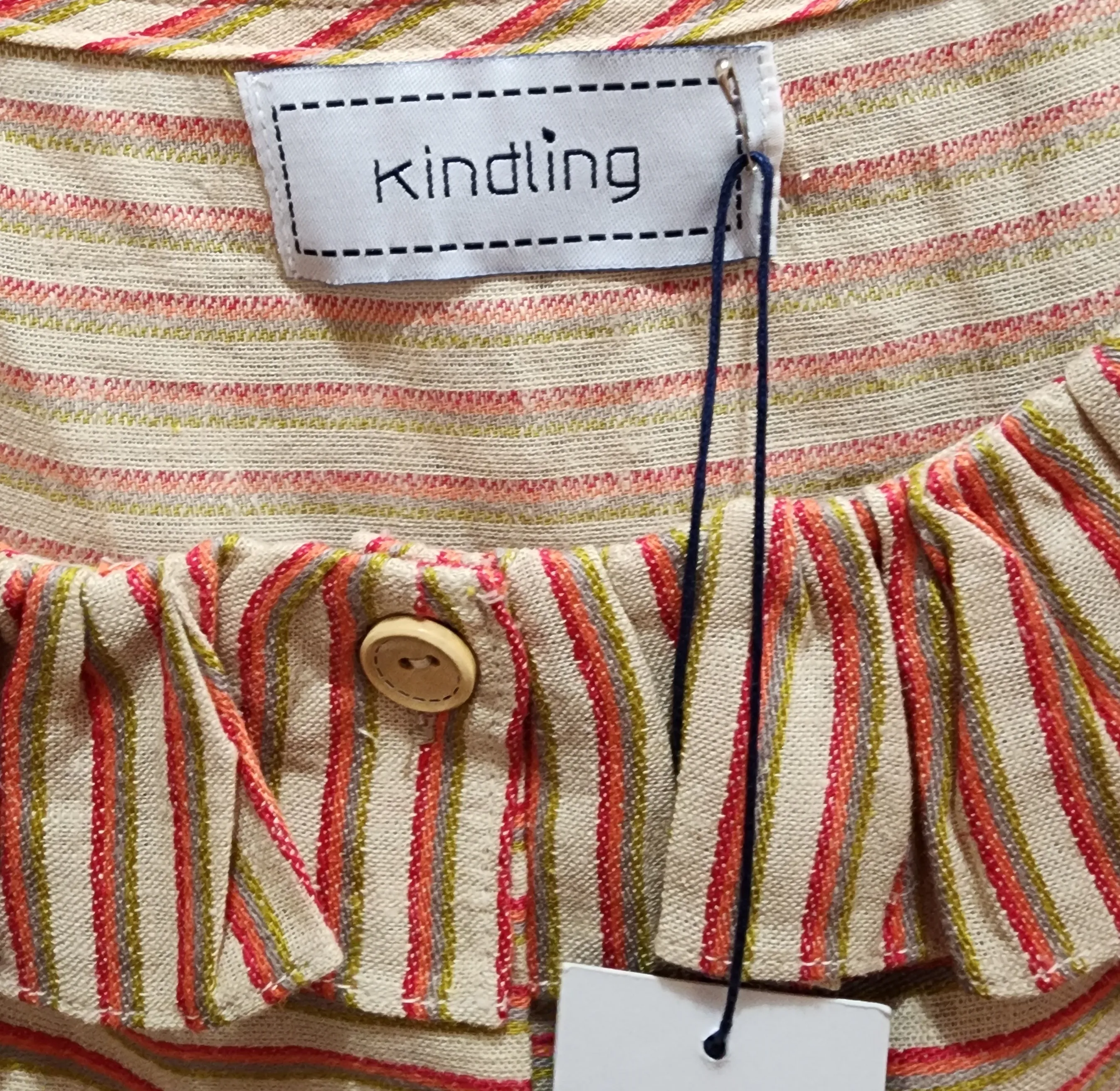 Kindling striped linen top size 12