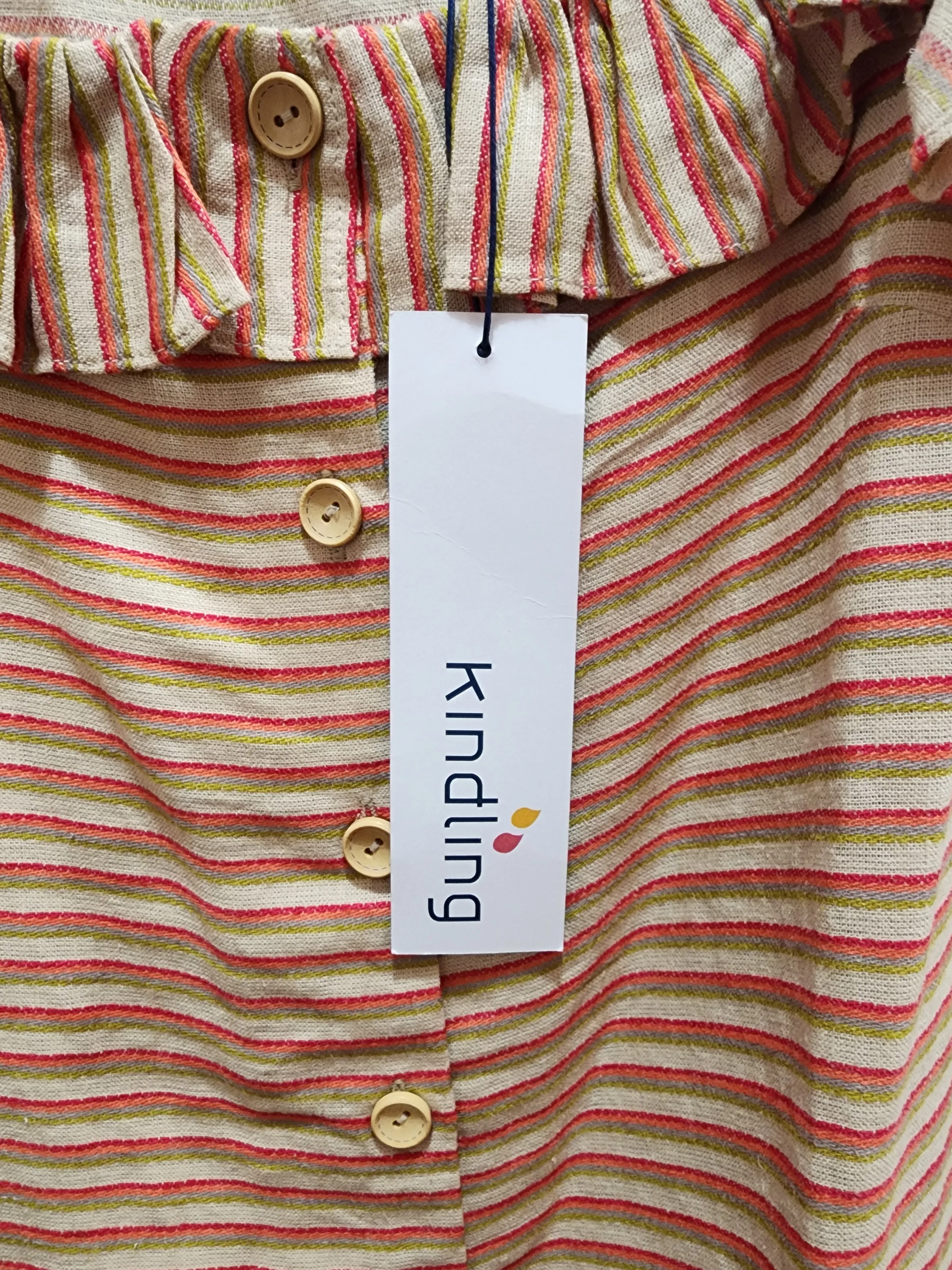 Kindling striped linen top size 12