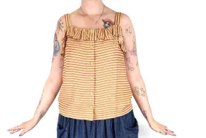 Kindling striped linen top size 12